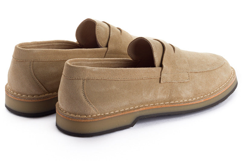 Mocassino In Pelle Crosta Beige