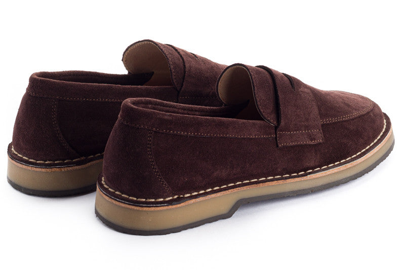 Mocasín AB Piel Serraje Chocolate