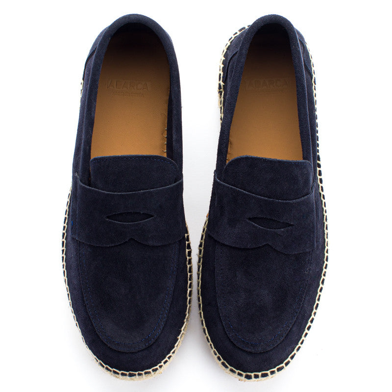 Mocasín Piel Serraje Marino