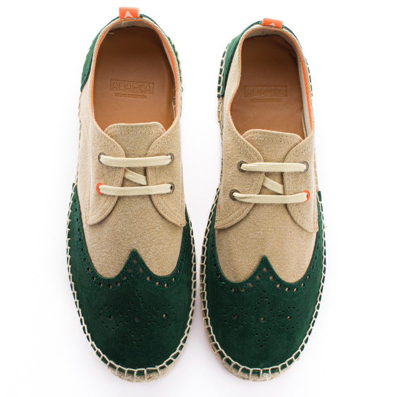 Oxford Leather beige + emerald