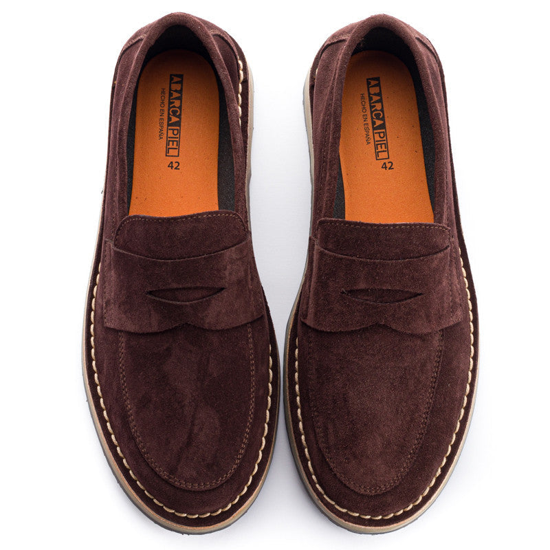 Mocasín AB Piel Serraje Chocolate