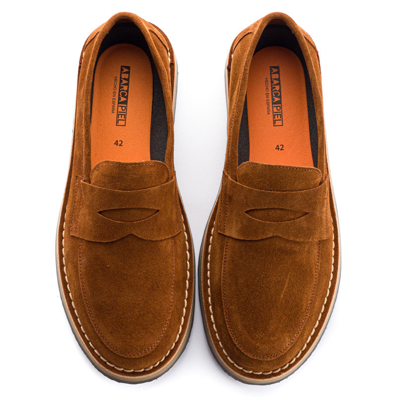 Mocasín AB Piel Serraje Marrón