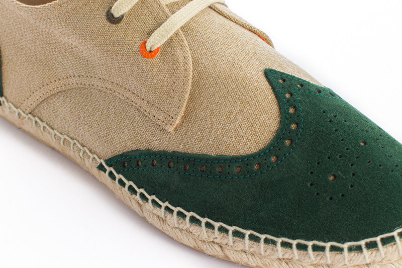 Oxford Leather beige + emerald