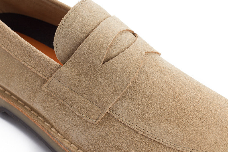 Mocassino In Pelle Crosta Beige