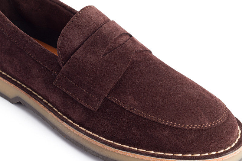 Mocasín AB Piel Serraje Chocolate