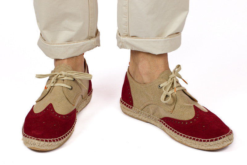 Oxford Suede Beige/English Red