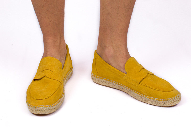 Mocassino da uomo in pelle color limone