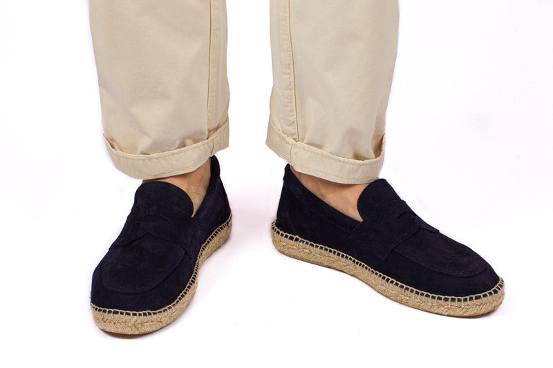 Mocasín Piel Serraje Marino