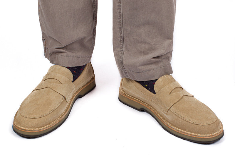 Mocassino In Pelle Crosta Beige