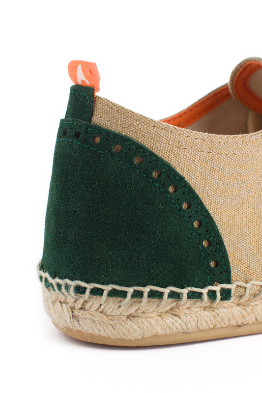 Oxford Leather beige + emerald