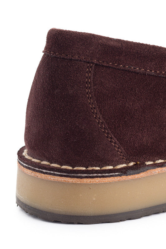 Mocasín AB Piel Serraje Chocolate