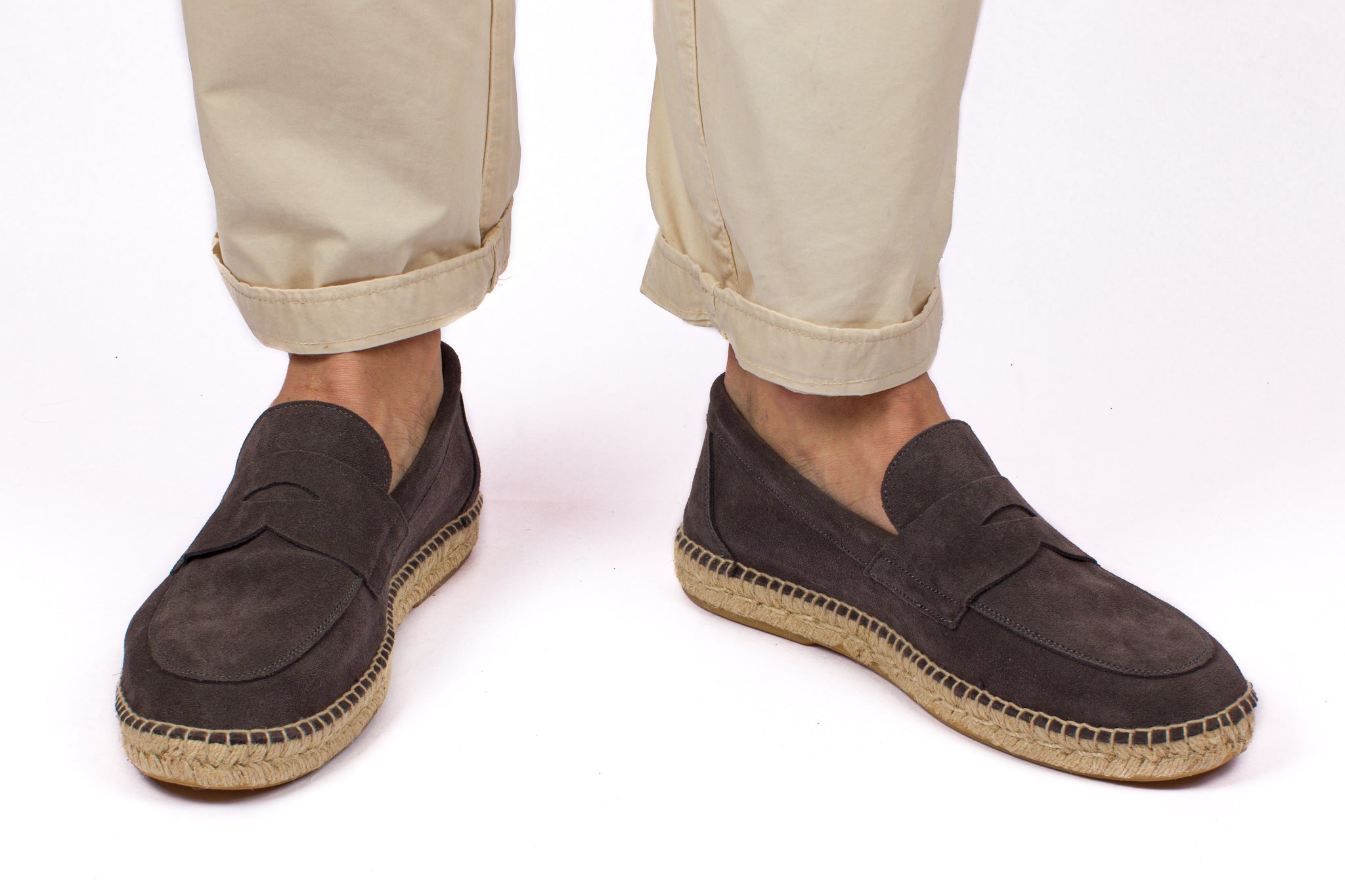 Mocasín Piel Serraje Gris