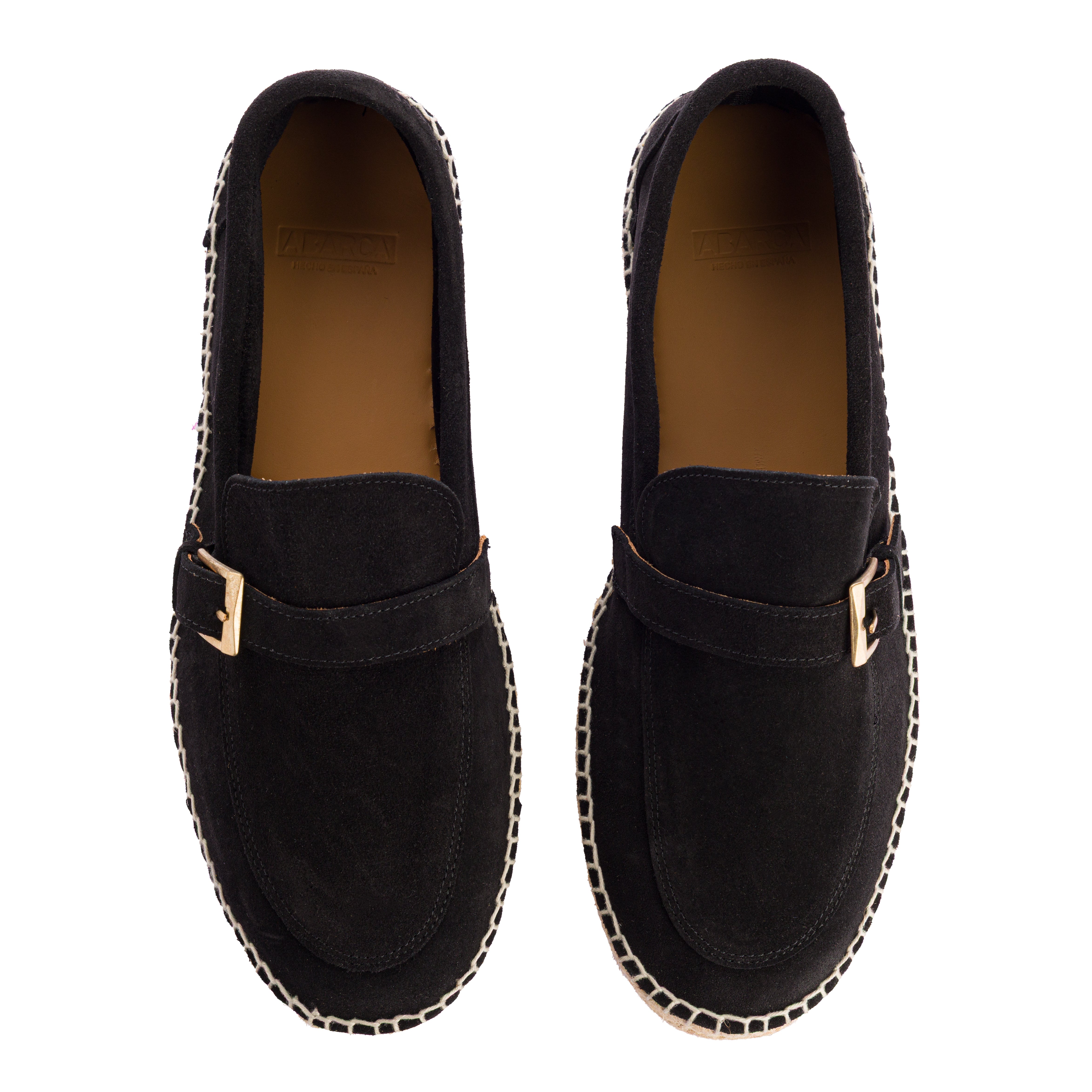 Mocasín Hebilla Serraje Negro