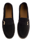 Mocasín Hebilla Serraje Negro