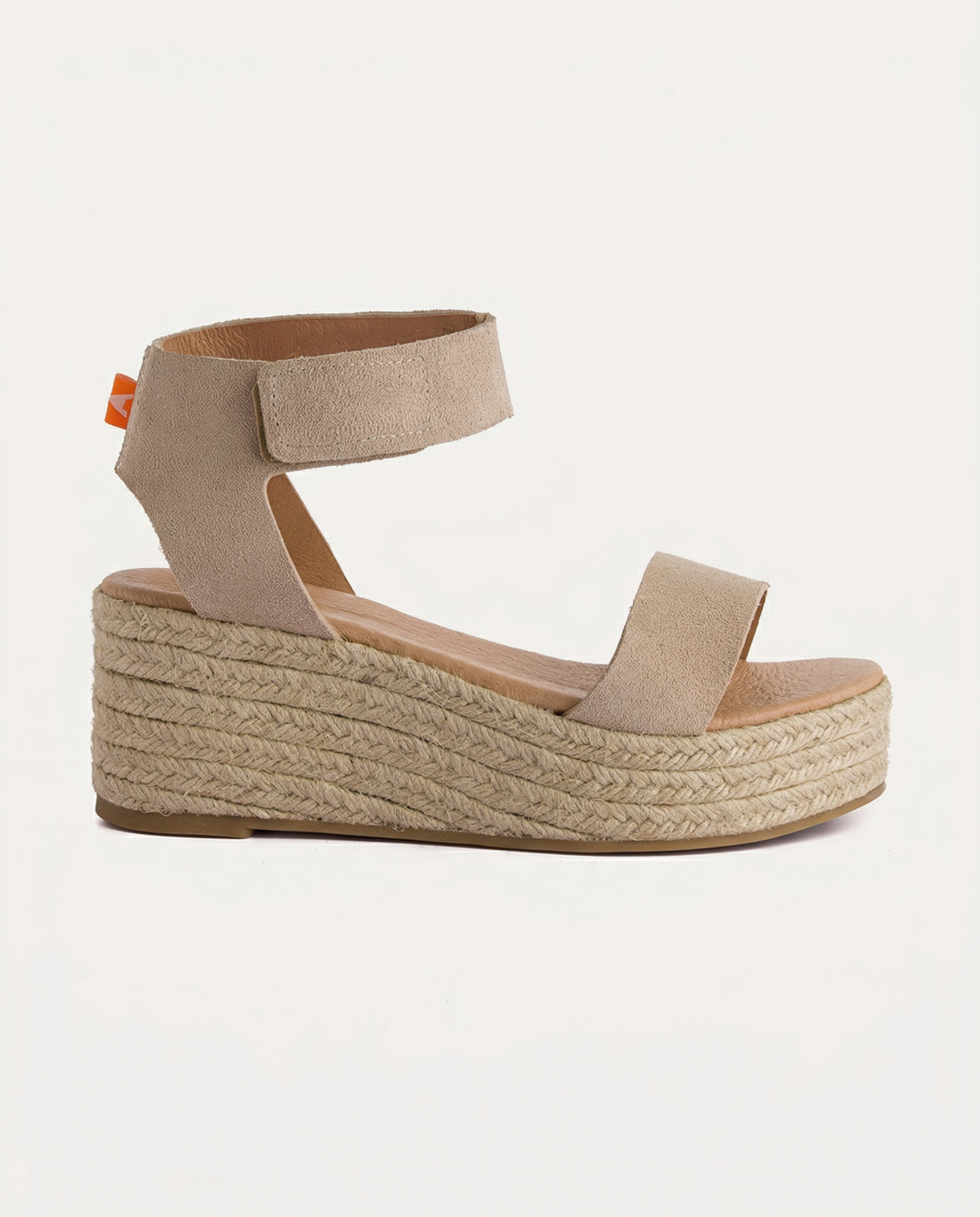 Alpargatas cuña piel Mallorca Greige