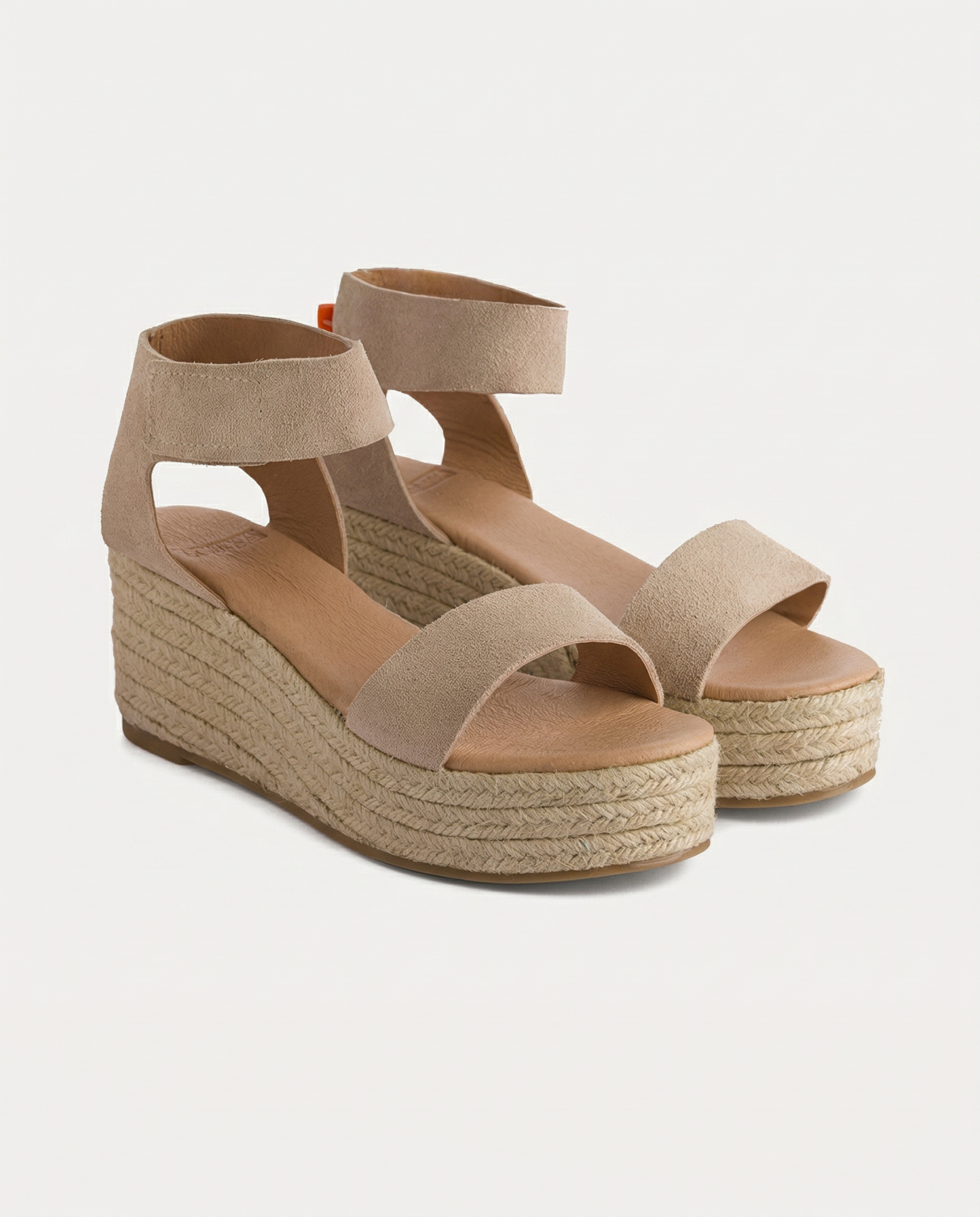 Alpargatas cuña piel Mallorca Greige