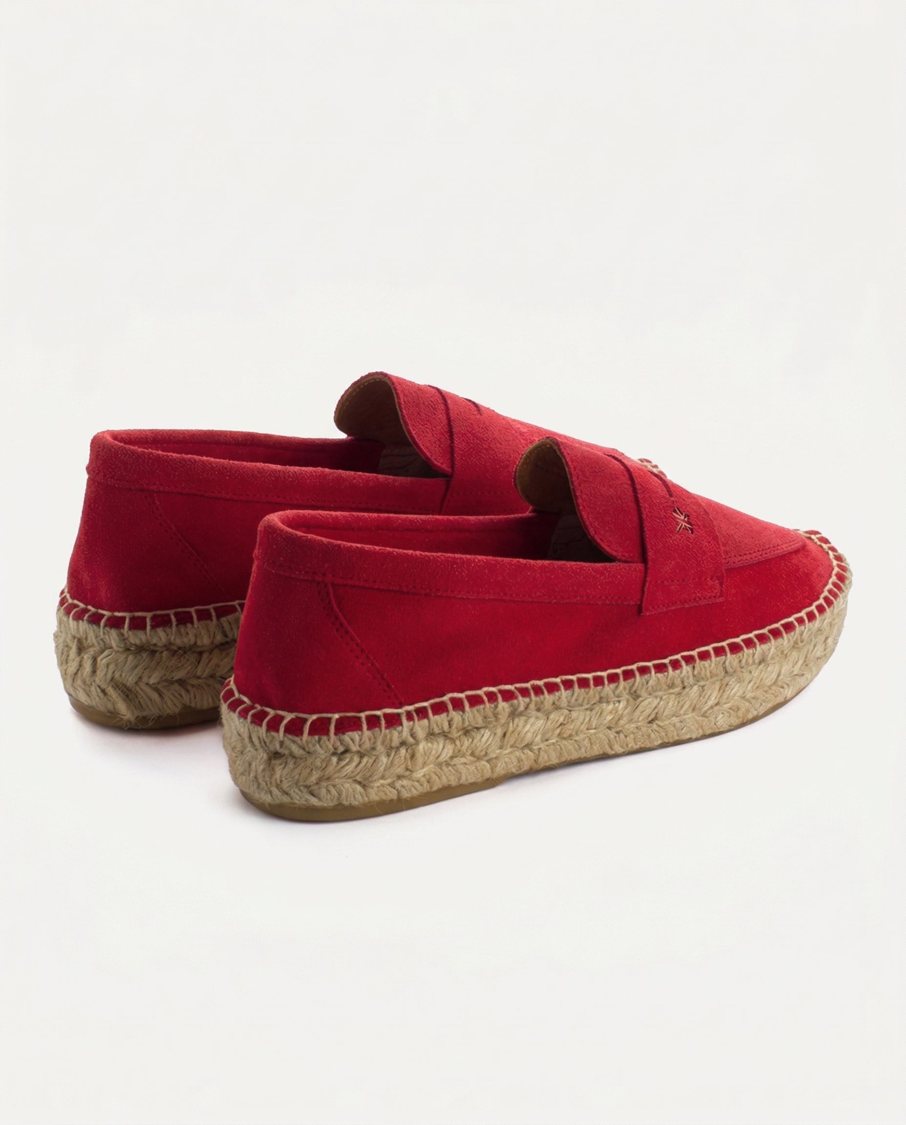 Mocasín Piel Serraje Rojo