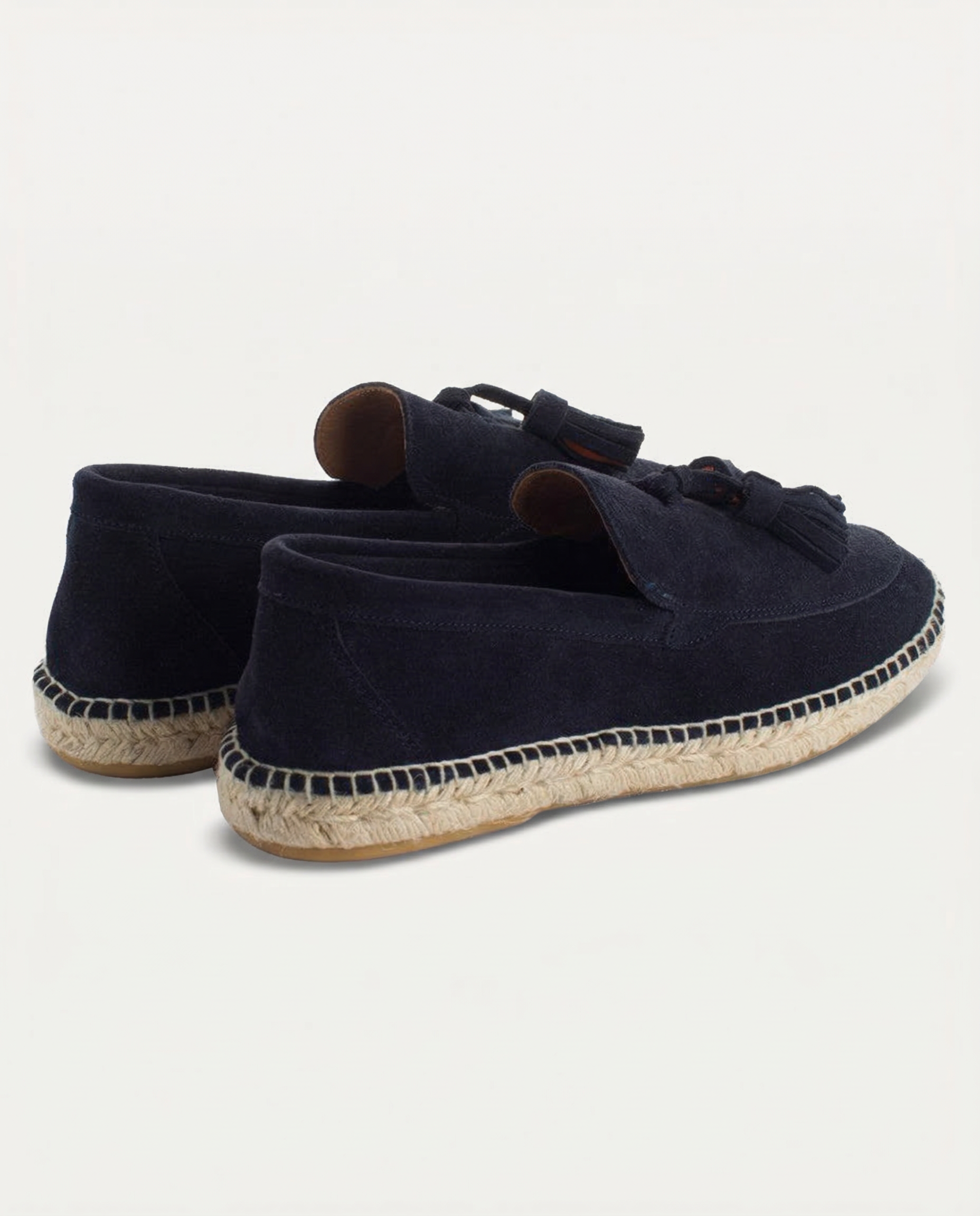 Mocasín Borlas Piel Serraje Marino