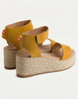 Alpargatas cuña piel Mallorca Nugat