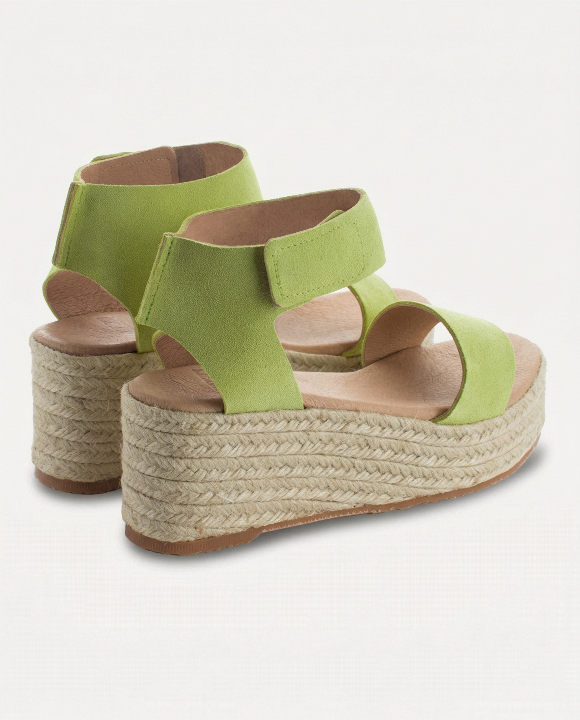 Alpargatas cuña piel Mallorca Pistacho