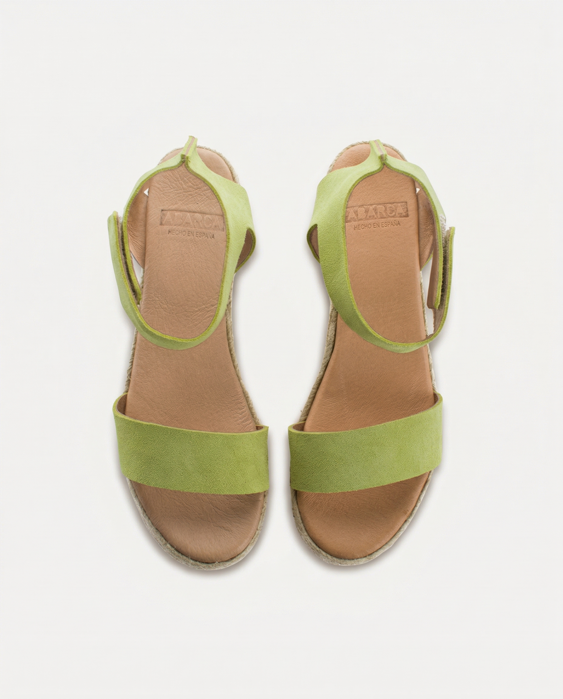 Alpargatas cuña piel Mallorca Pistacho