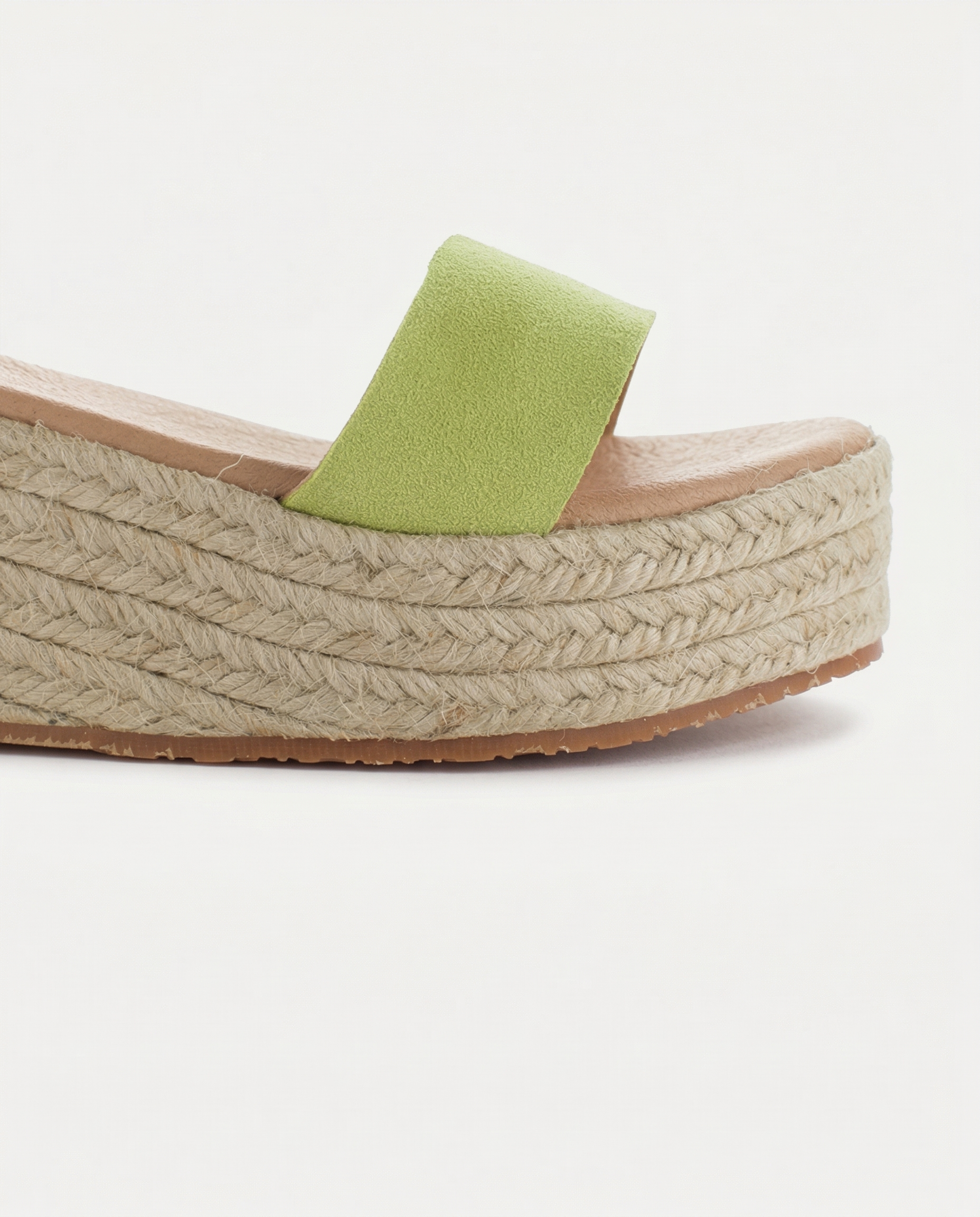 Alpargatas cuña piel Mallorca Pistacho