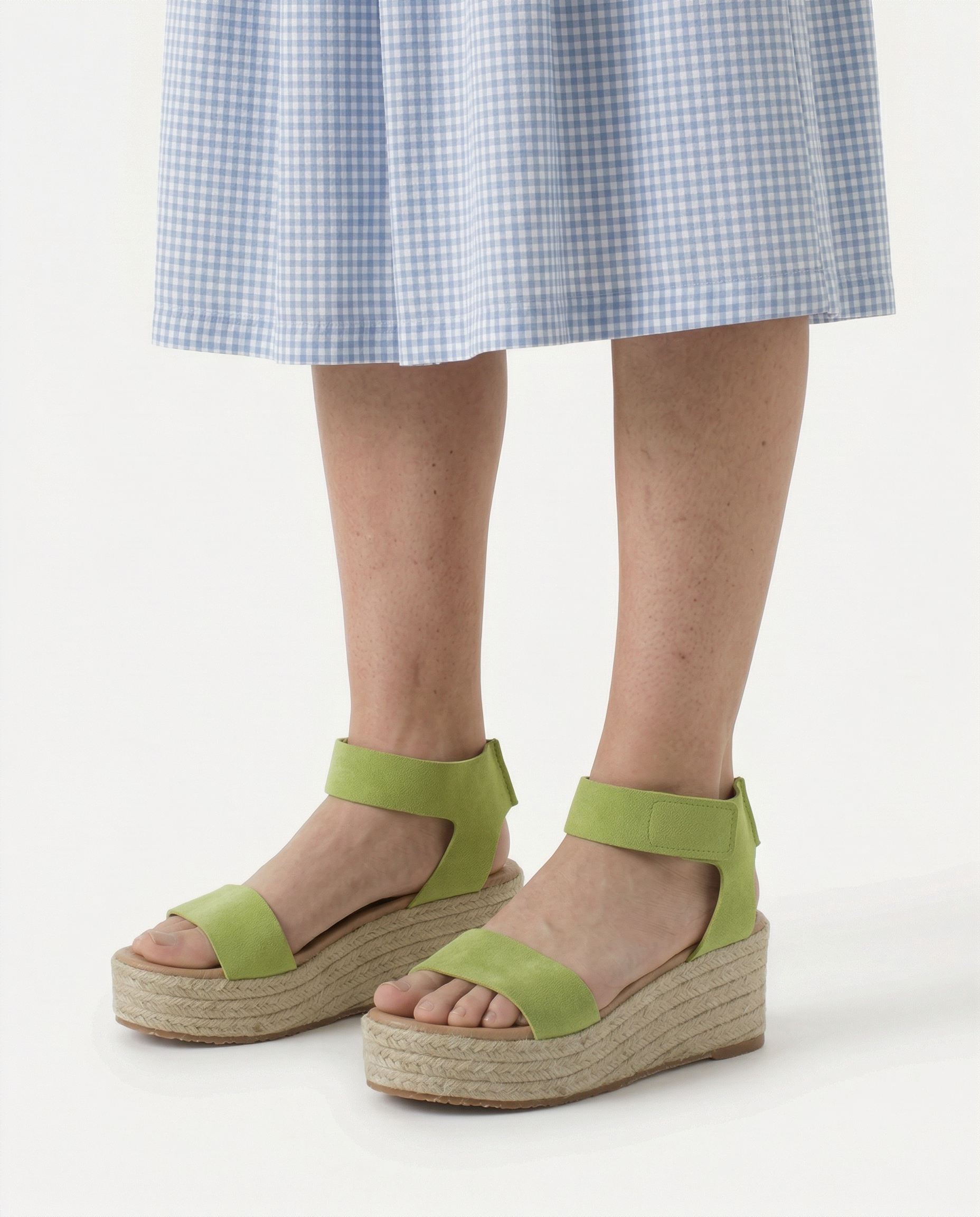 Alpargatas cuña piel Mallorca Pistacho