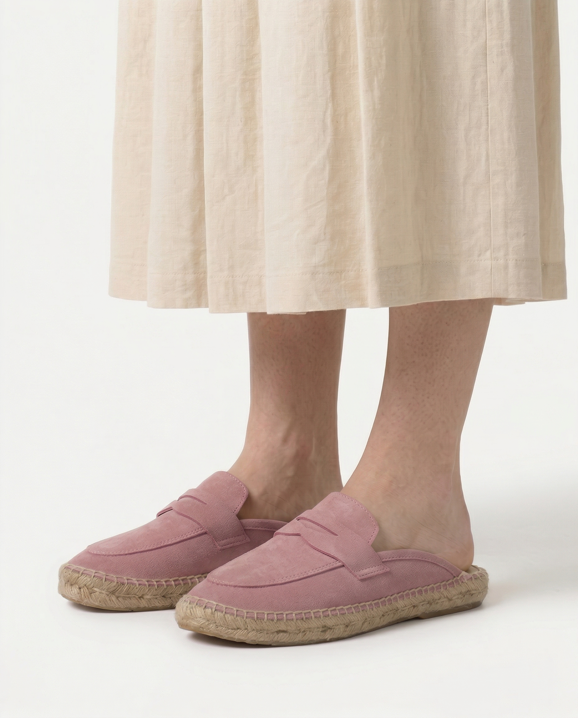 Mocasín Slipper Piel Serraje Pink