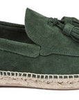 Emerald leather tassel loafers 17