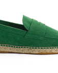 Green leather moccasin