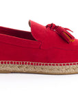 Red Leather Tassel Loafers