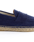 Navy Old Linen Moccasin 
