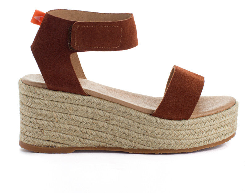 Leather wedge espadrilles Mallorca Brown 268