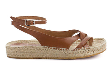 Jute leather sandals Menorca Camel