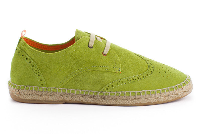 Oxford in pelle di pistacchio