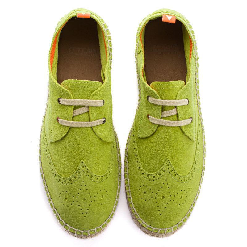 Oxford in pelle di pistacchio