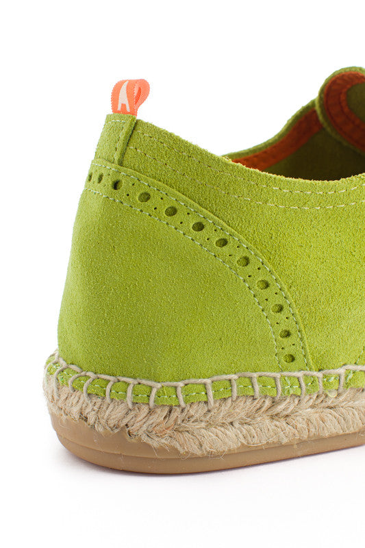 Oxford in pelle di pistacchio