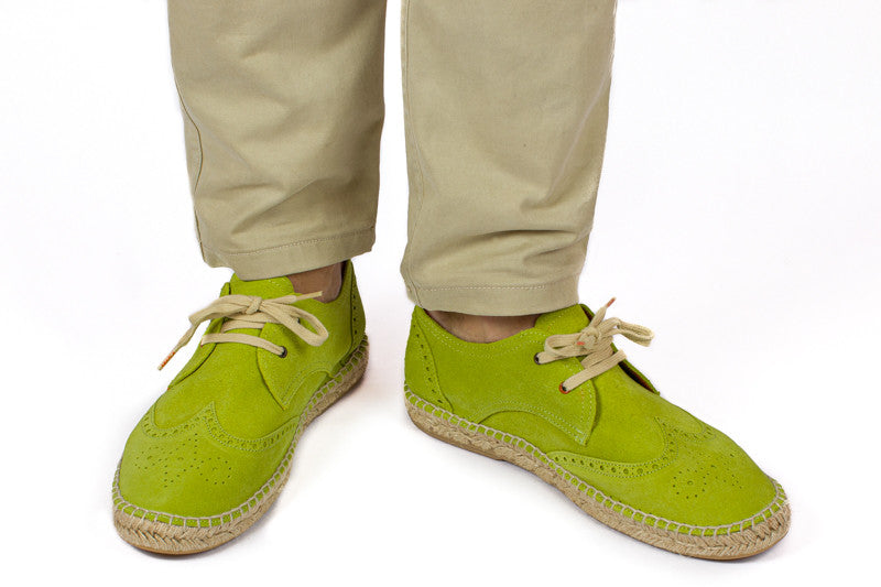 Oxford in pelle di pistacchio