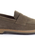 Gray Green Split Leather Moccasin