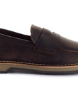 Brown Waxed Leather Moccasin