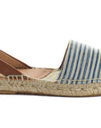 Leather Menorcan Sandals With Blue Stripes